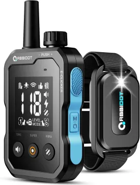 ABBIDOT Dog Training Collar with Remote - 4100ft, 6 Modes, Custom Mode, E-clicker, Longer Battery Life, Enhanced Night Light, Waterproof Adjustable E Collar for Small Medium Large Dogs