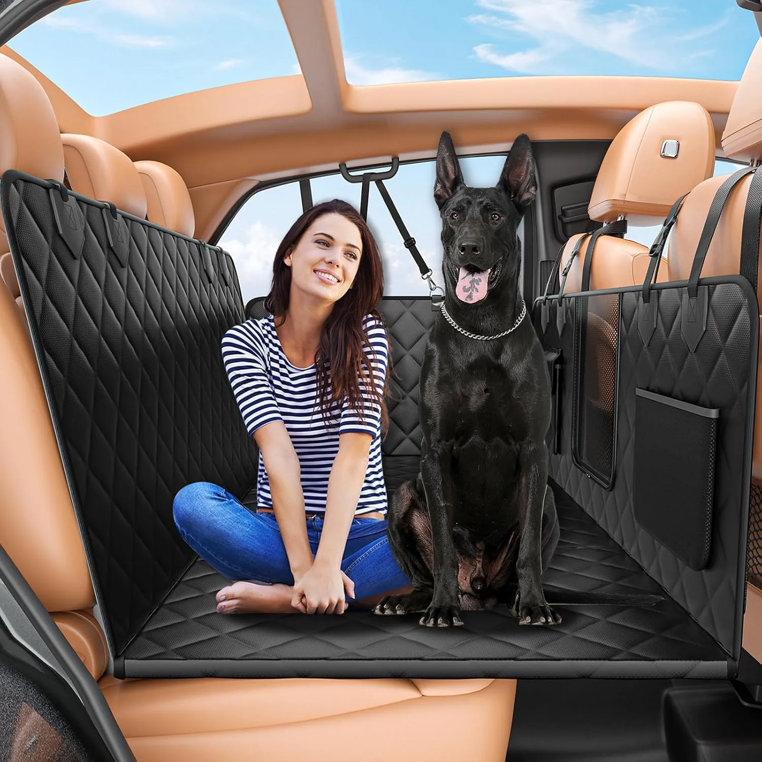Back Seat Extender for Dogs,Dog Car Seat Cover for Back Seat Bed Inflatable for Car Camping Air Mattress004