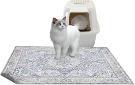 Blue Kitty Washable Litter Trapping Mat - 2 Pack, Large Reusable, 36x48 Inches, Paw-friendly, Waterproof, Non-slip, Compatible With Cat Box