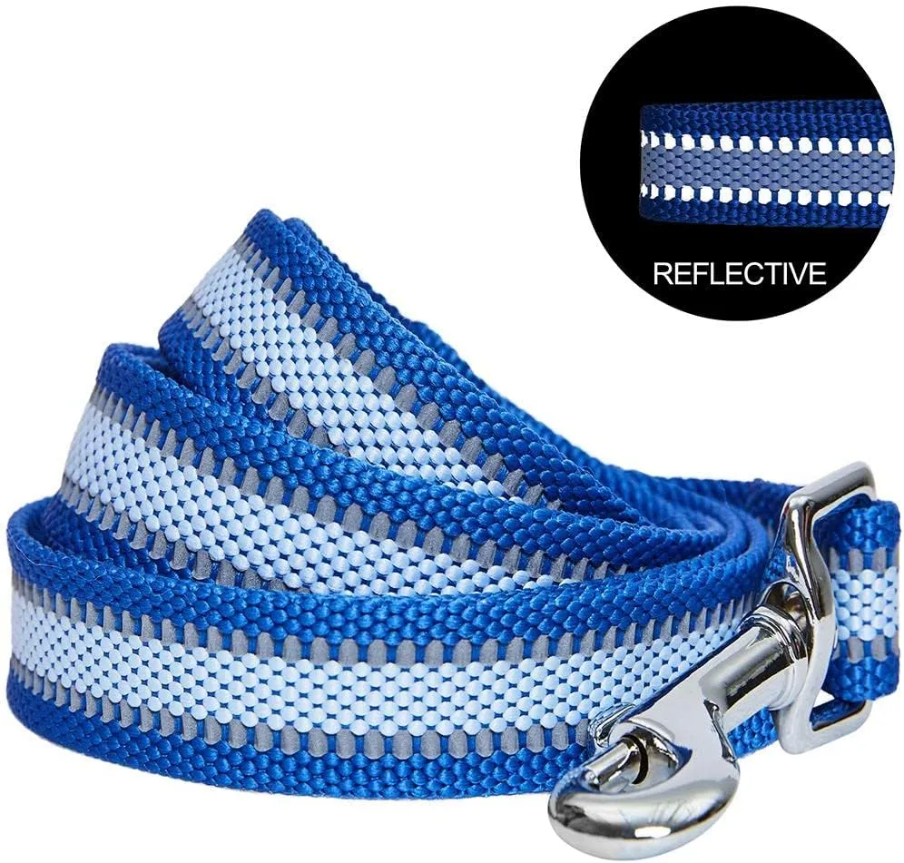 Blueberry Pet Essentials Reflective Dog Leash, Puppy Essentials, Gentle Leader for Dogs, Navy Blue, 5 ft x 5/8 in, Dog Leash for Small Dogs, Durable & Easy Care for Active Pet Owners