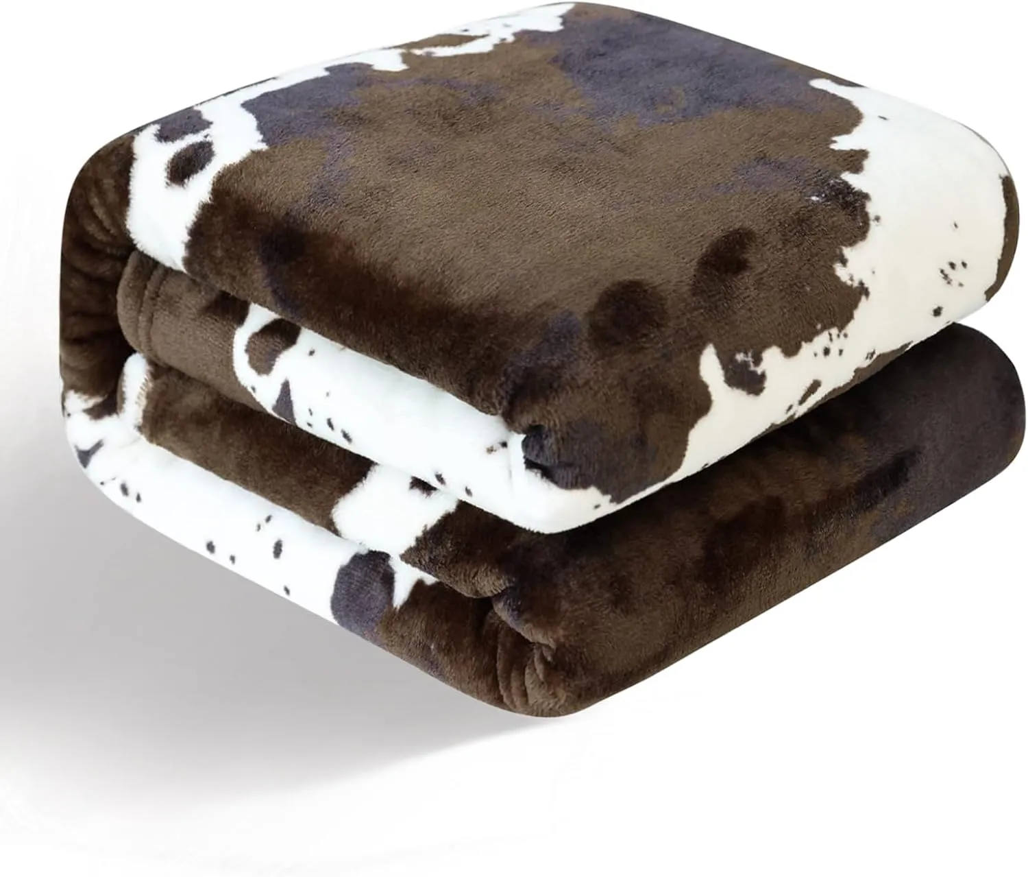 Bnuitland Cow Print Throw Blanket with Storage Pouch, 300 GSM Double Sided Cute for Bed/Sofa/Lap, Gift Blanket for Kids/Babys/Pets, Super Soft Cozy Lightweight Fuzzy Flannel Throw, 5040 inch