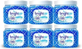 Bright Air Scent Gems, For Small to Medium-Size Spaces, Cool & Clean Scent, 12 oz. Each, Case of 6, Odor Eliminator & Air Freshener, Natural Essential Oils, Lasts Up to 45 Days Each