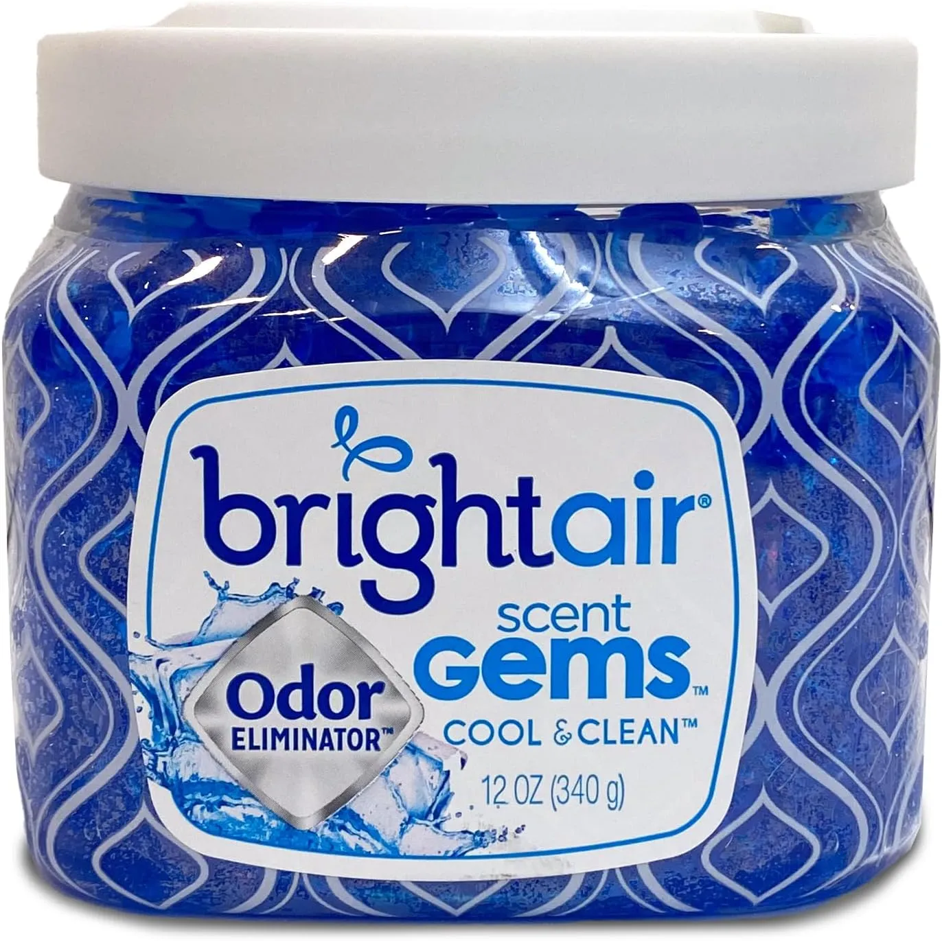 Bright Air Scent Gems, For Small to Medium-Size Spaces, Cool & Clean Scent, 12 oz. Each, Case of 6, Odor Eliminator & Air Freshener, Natural Essential Oils, Lasts Up to 45 Days Each