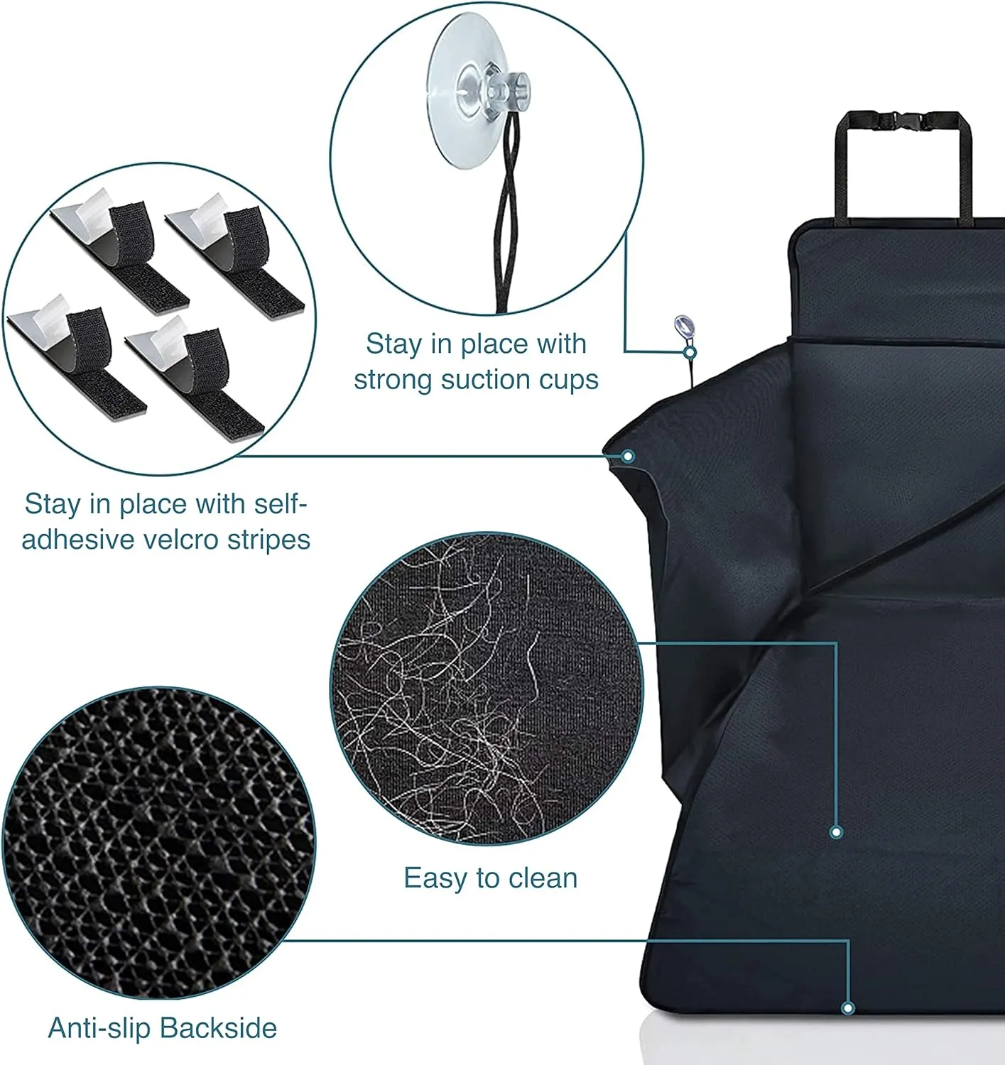 Car Boot Cover | Car Seat Covers for Dogs - Dog Seat Cover Car Boot Protection for Every Car Anti-Slip Lamination  Solid Dog Cover with Side Protection (73'' x 41.5'' x 15'') - Dog Travel Accessories