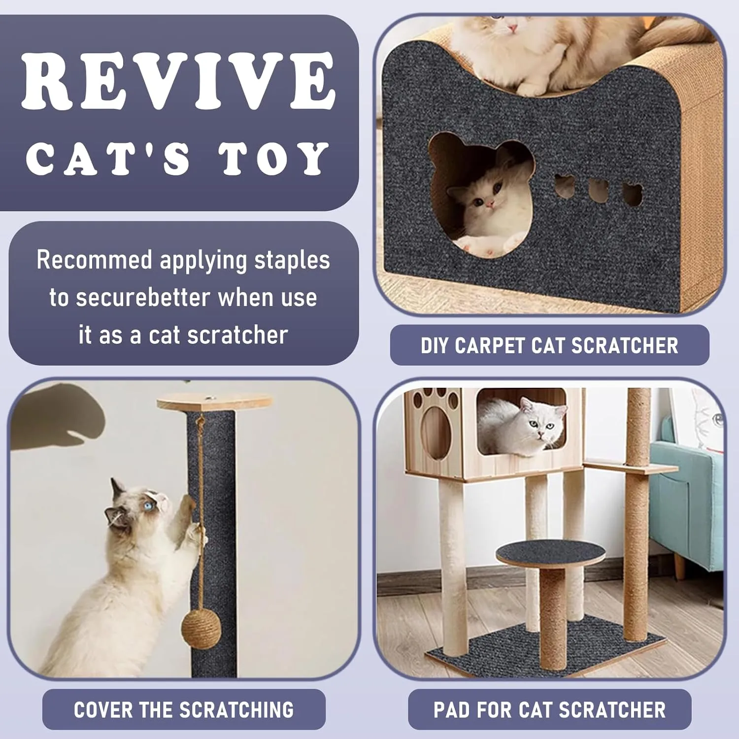 Cat Scratching Furniture Protector Self Adhesive Trimmable Protective Sofa Carpet Leather Furniture Pad Replacement for Cat Tree Shelves DIY Pet Scratch Protector (Khaki, 15.7"x78.7")