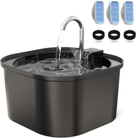 Cat Water Fountain: 84oz/2.5L Pet Water Fountain with 3 Pack of Filters and Sponges for Cats Indoor, Super Silent Automatic Cat Drinking Fountain, BPA Free