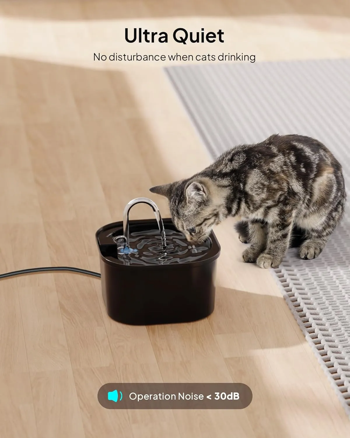 Cat Water Fountain: 84oz/2.5L Pet Water Fountain with 3 Pack of Filters and Sponges for Cats Indoor, Super Silent Automatic Cat Drinking Fountain, BPA Free