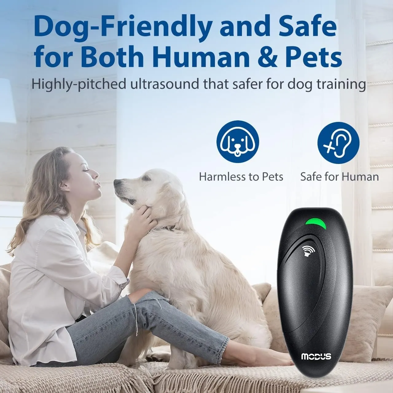 Dog Barking Control Devices 3 Modes Ultrasonic Dog Training and Anti-Barking Device Rechargeable Dog Barking Deterrent Devices,Alternative to Anti bark collar,Barking Silencer Indoor and Outdoor