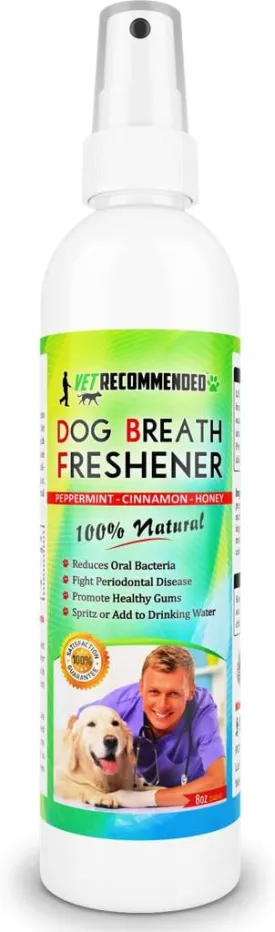 Dog Breath Freshener & Dental Water Additive Spray (8oz) All Natural - Perfect for Bad Dog Breath & Dog Teeth Spray. Spray in Mouth or Add to Pet's Drinking Water. Made in USA