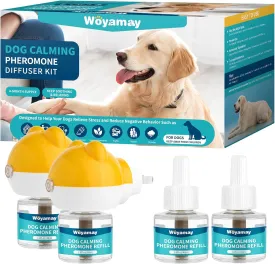 Dog Calming Diffuser - Dog Pheromones Calming Diffuser for Dog Anxiety Relief 6-in-1 Dog Pheromone Diffuser Kit with 2 Diffuser   4 Refill 48ml Vial - 120 Days Pheromone Diffuser to Calm Dogs