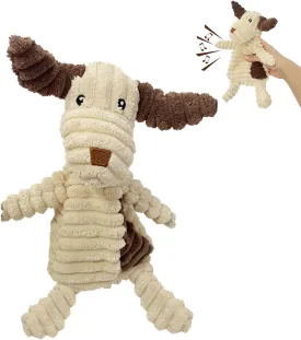 Dog Toy Body Limbs No Stuffing Head Filling Animal Appearance with Soft Squeaker,for Indoor Puppies and Senior Pups Chew and Play (Dog)