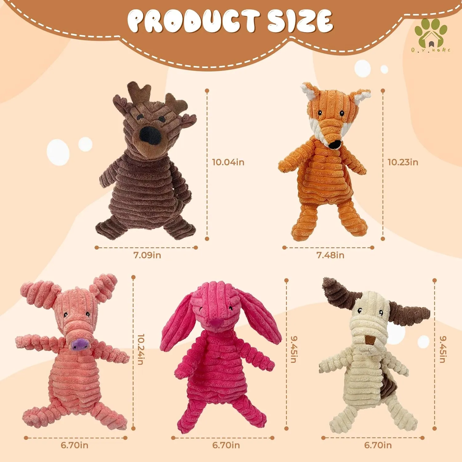 Dog Toy Body Limbs No Stuffing Head Filling Animal Appearance with Soft Squeaker,for Indoor Puppies and Senior Pups Chew and Play(Pink Pig)