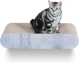 FluffyDream 2 in 1 Cat Scratcher Cardboard Lounge Bed, Cat Scratching Post, Durable Board Pads Prevents Furniture Damage,Large (Reversible Grey)