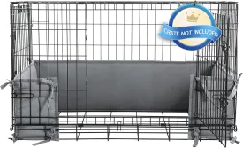 Hombys Dog Crate Bumper with Ties - Soft Crate Accessory (Do Not Include Cage) (Dark Grey, 42"x27")