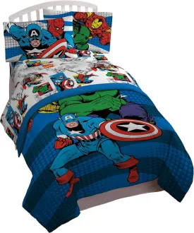 Jay Franco Comics Avengers Good Guys 4 Piece Twin Bed Set (Offical Marvel Product)