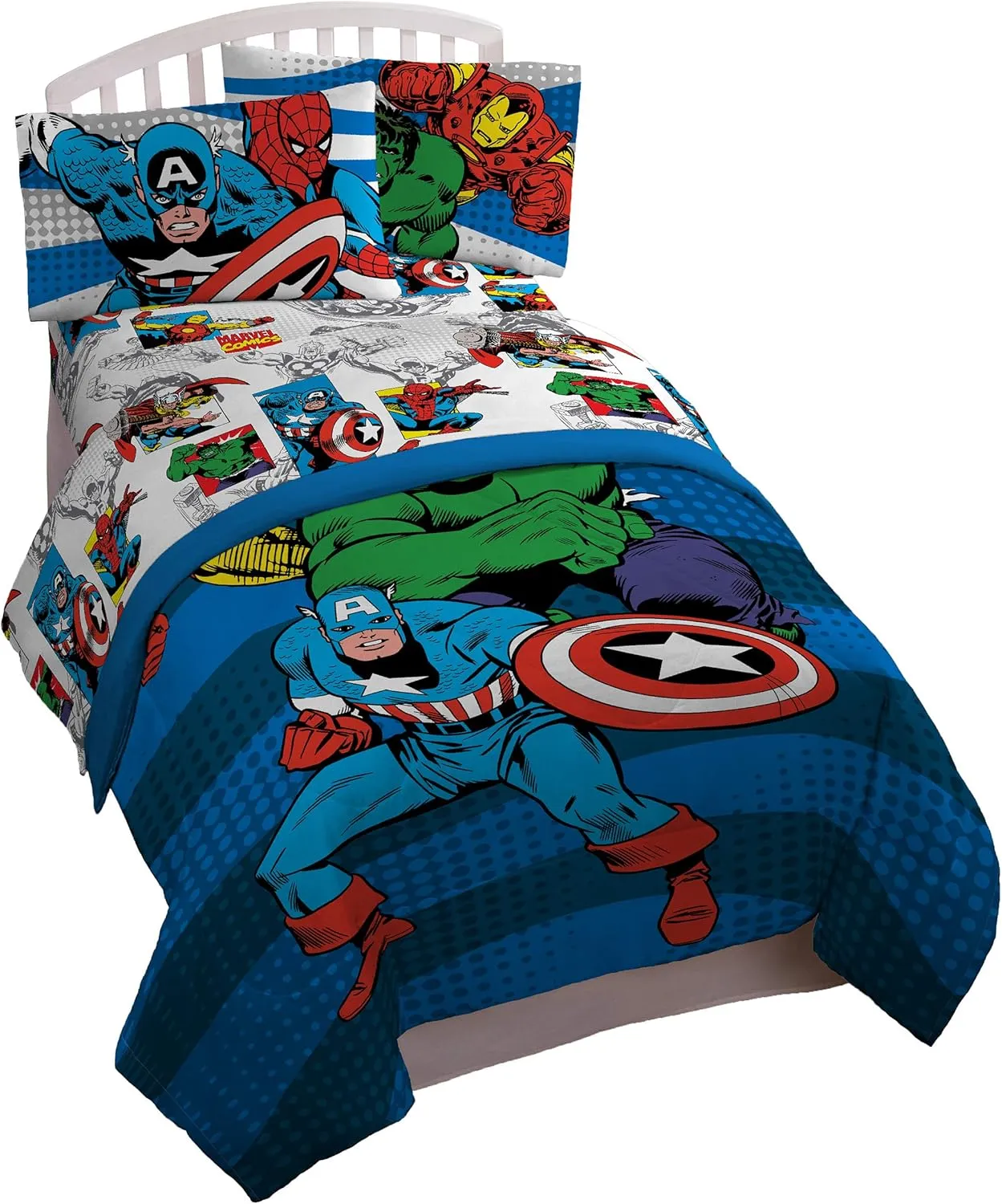 Jay Franco Comics Avengers Good Guys 4 Piece Twin Bed Set (Offical Marvel Product)