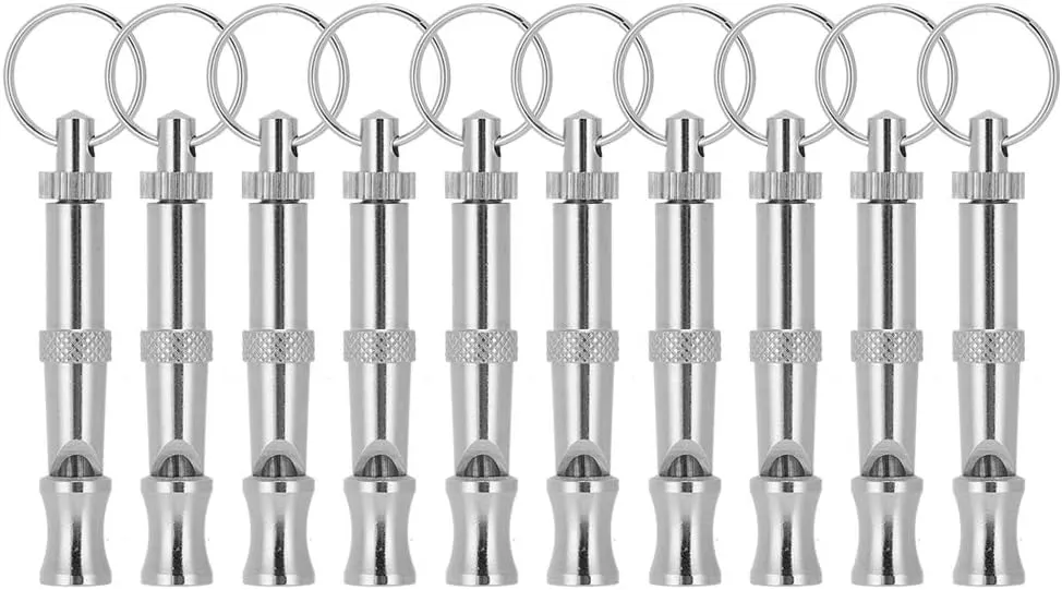 Joyzan Dog Whistle, Recall Dog Training Whistles to Stop Barking Neighbors Adjustable Frequency Ultrasonic Silent Professional Control Clicker Stainless Steel Pet Behavior Pitch Kit Potty Puppy 10Pcs