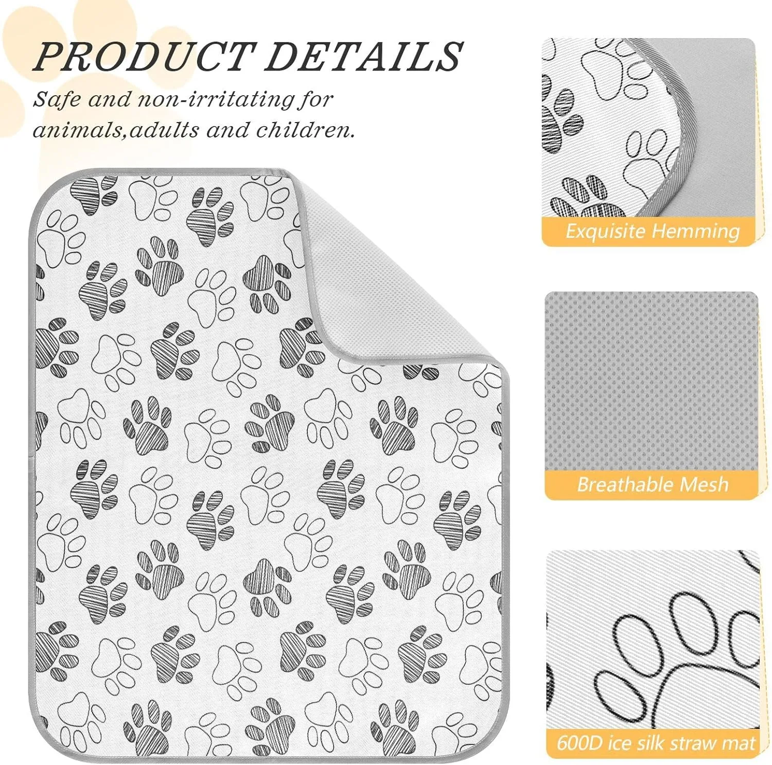 JSTEL Dog Cooling Pad Ice Silk Cooling Mat Washable Pet Cooling Mat Folding Summer Sleeping Mat 23.6x38.6 inch, Non-Toxic Gel, No Water or Electricity Needed for This Dog Cooling Pad