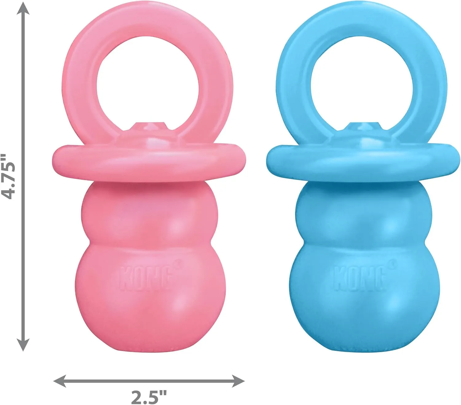 KONG Puppy Binkie - Pacifier Dog Toy for Puppies - Stuffable Treat Chew Toy for Treats - Durable Natural Rubber for Teething Puppy - for Small Puppies - Blue
