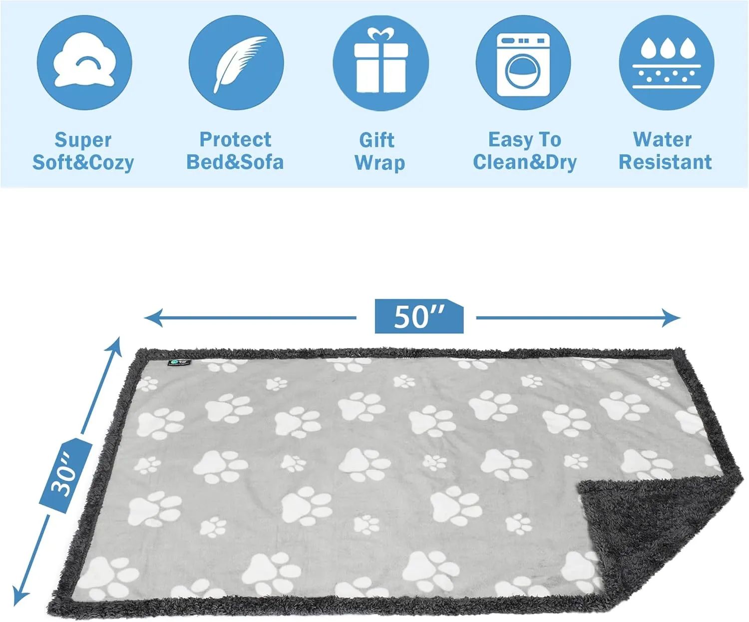 Kritter Planet Waterproof Sofa Blanket for Dogs, Pee Proof Reversible Couch Cover, Liquid Proof Furniture Protector, Washable, Hair Resistant, Stain Proof