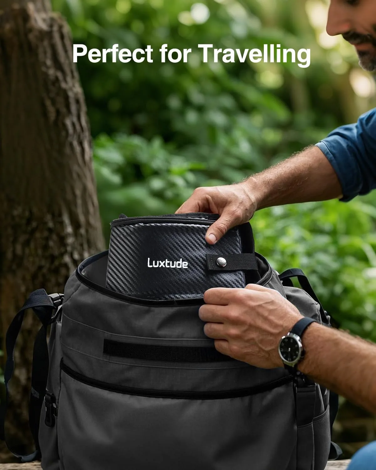 Luxtude Travel Litter Box for Cats, Portable Litter Box for Cats, Travel Cat Litters Box with Lid, Collasible Cat Litters Cases, No Smell and Easy Clean, No Leakage, Road Trip and Camping Essentials