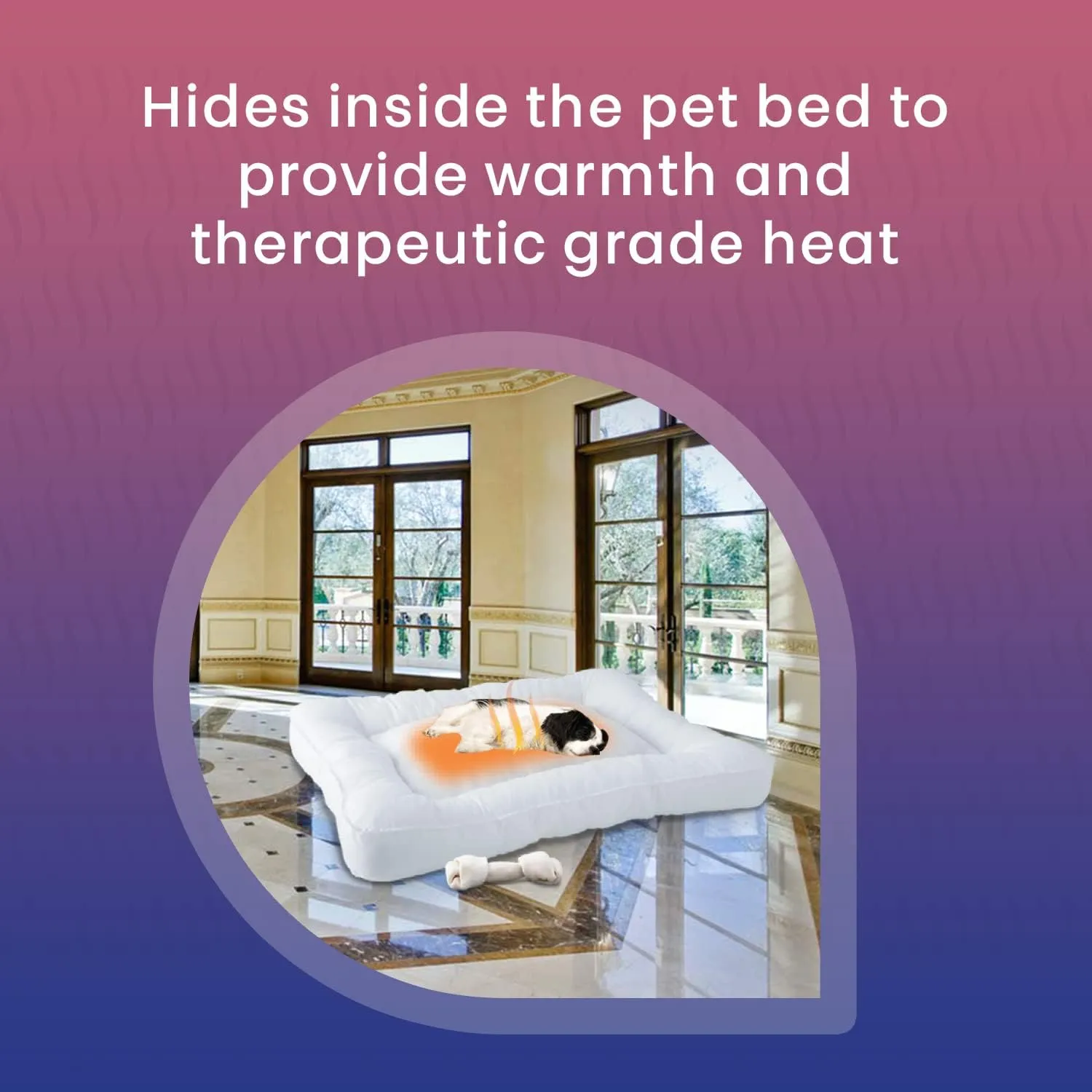 M PAIN MANAGEMENT TECHNOLOGIES Hidden Heat Pet Bed Warmer by Spotwarm; Wireless RF Remote with Microplush Flannel, Small and Large Pets - 24 by 20