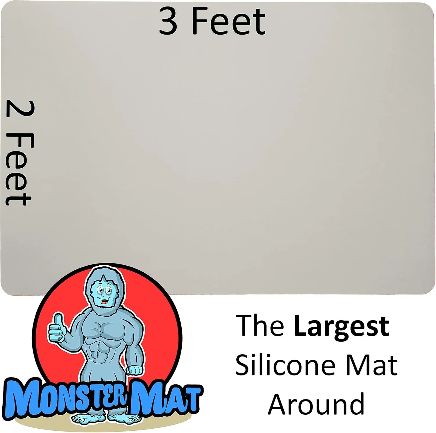 MonsterMat 36x24 Inch Extra Large Silicone Table Protector Craft Mat for Painting, Clay, Projects, Arts and Crafts and More. Easy Clean Up and Rolls for Storage. Largest Mat Available. (Gray)