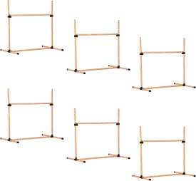 PawHut 6 Piece Dog Agility Training Equipment with Hurdle Bag and Whistle, Orange and White