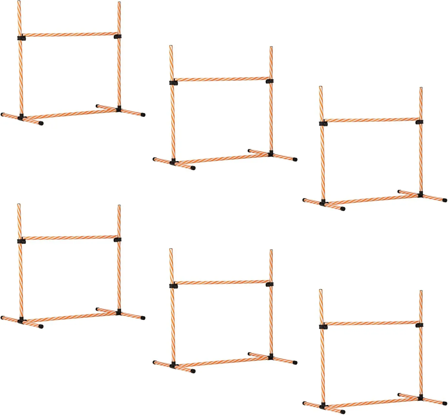 PawHut 6 Piece Dog Agility Training Equipment with Hurdle Bag and Whistle, Orange and White