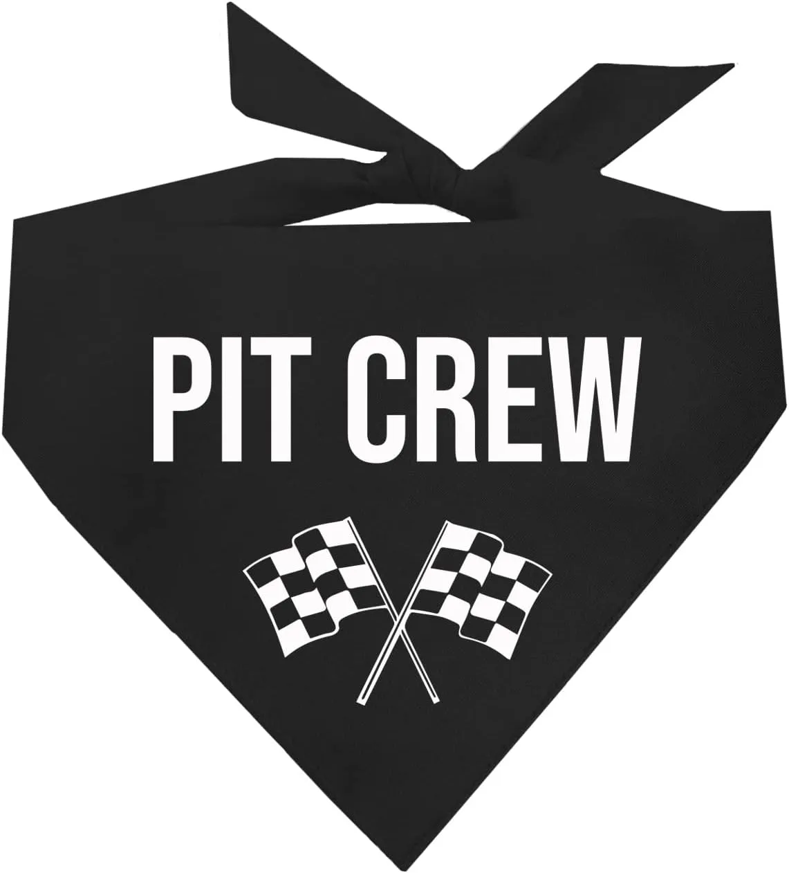 Pit Crew Dog Bandana | 100% Cotton Triangle | Made in USA | Birthday Pawty | Party Theme | Car Racing | Fast Lane | Photoshoot Prop | Girl Boy | Black, X-Small (49)