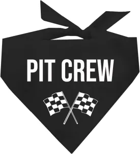 Pit Crew Dog Bandana | 100% Cotton Triangle | Made in USA | Birthday Pawty | Party Theme | Car Racing | Fast Lane | Photoshoot Prop | Girl Boy | Black, X-Small (49)