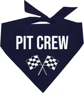 Pit Crew Dog Bandana | 100% Cotton Triangle | Made in USA | Birthday Pawty | Party Theme | Car Racing | Fast Lane | Photoshoot Prop | Girl Boy | Navy, X-Small (49)