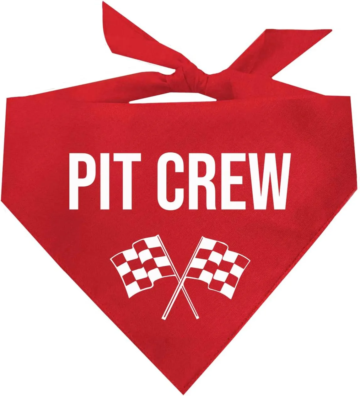Pit Crew Dog Bandana | 100% Cotton Triangle | Made in USA | Birthday Pawty | Party Theme | Car Racing | Fast Lane | Photoshoot Prop | Girl Boy | Red, X-Small (49)