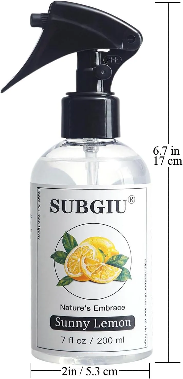 Room Natural Linen Spray and Fabric Spray, Aromatherapy (7 Fl Oz, Sunny Lemon(1 Bottle))