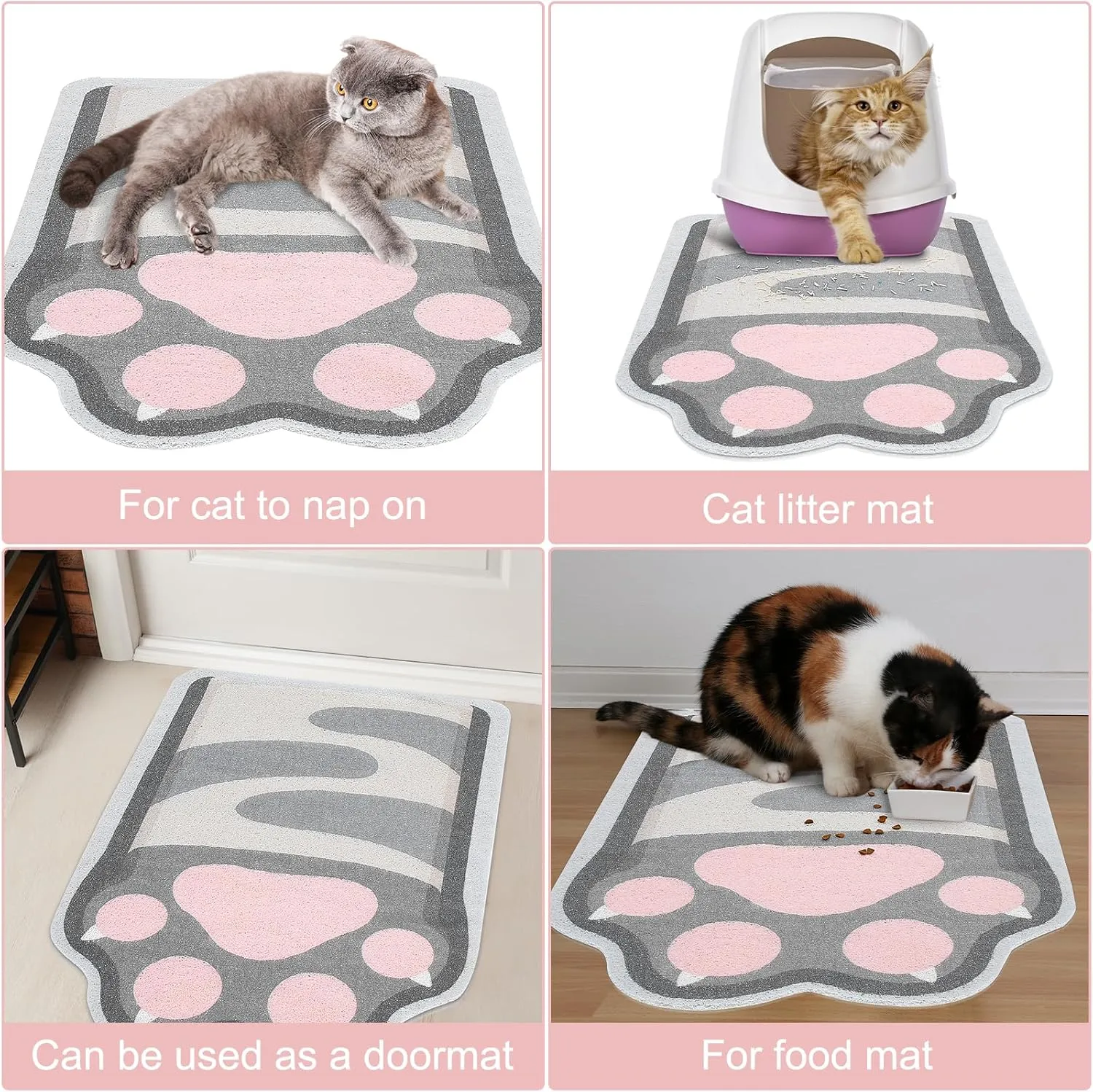 Unicorn Catcher Cat Litter Mat Quality Litter Box Mat Large Non-Slip Mat Cute Litter Trapping Mat Soft Cat Food Mat Easy to Clean