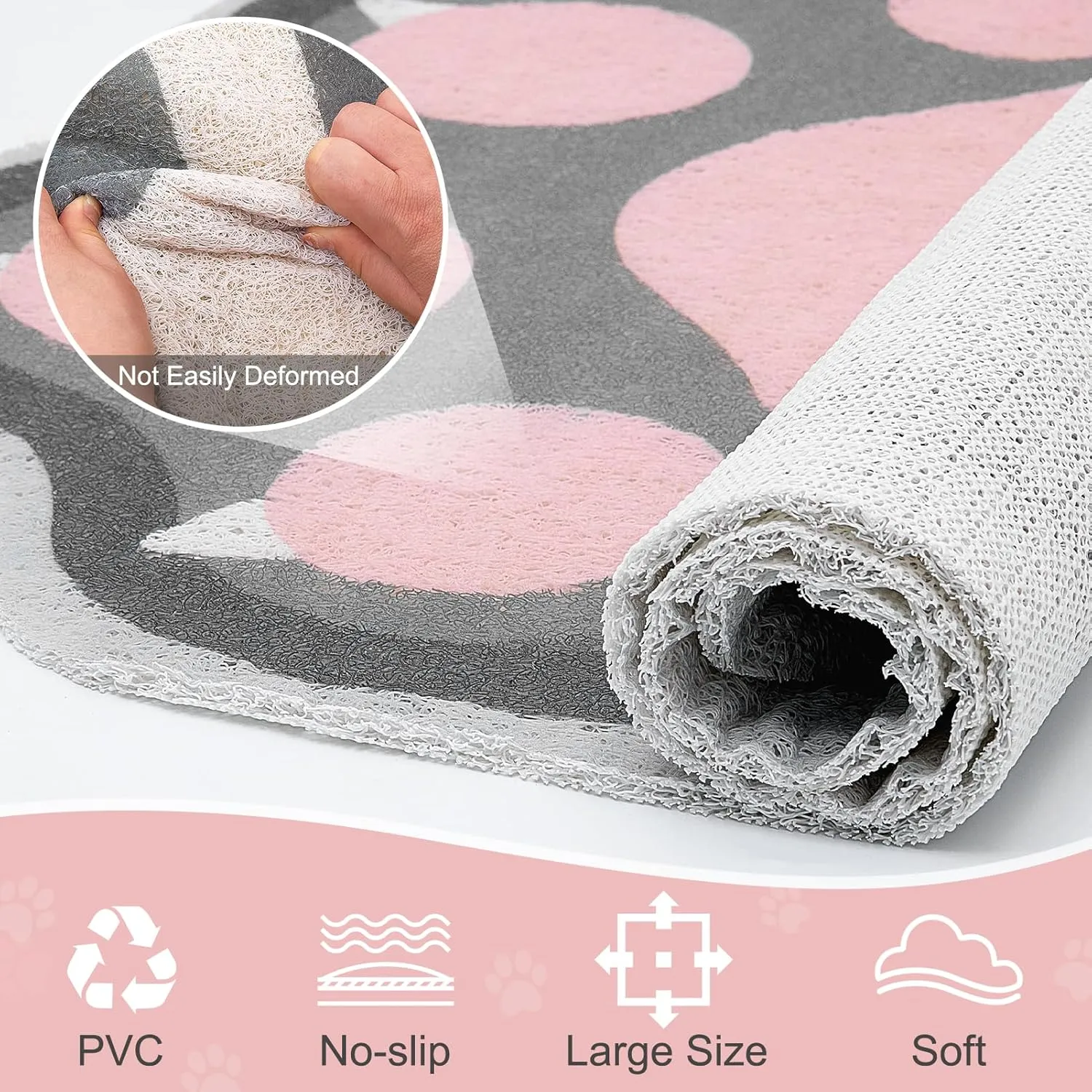 Unicorn Catcher Cat Litter Mat Quality Litter Box Mat Large Non-Slip Mat Cute Litter Trapping Mat Soft Cat Food Mat Easy to Clean