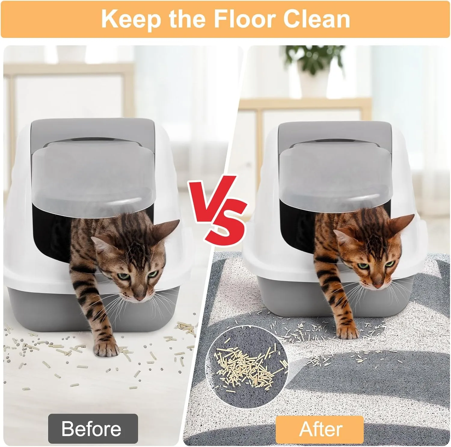 Unicorn Catcher Cat Litter Mat Quality Litter Box Mat Large Non-Slip Mat Cute Litter Trapping Mat Soft Cat Food Mat Easy to Clean