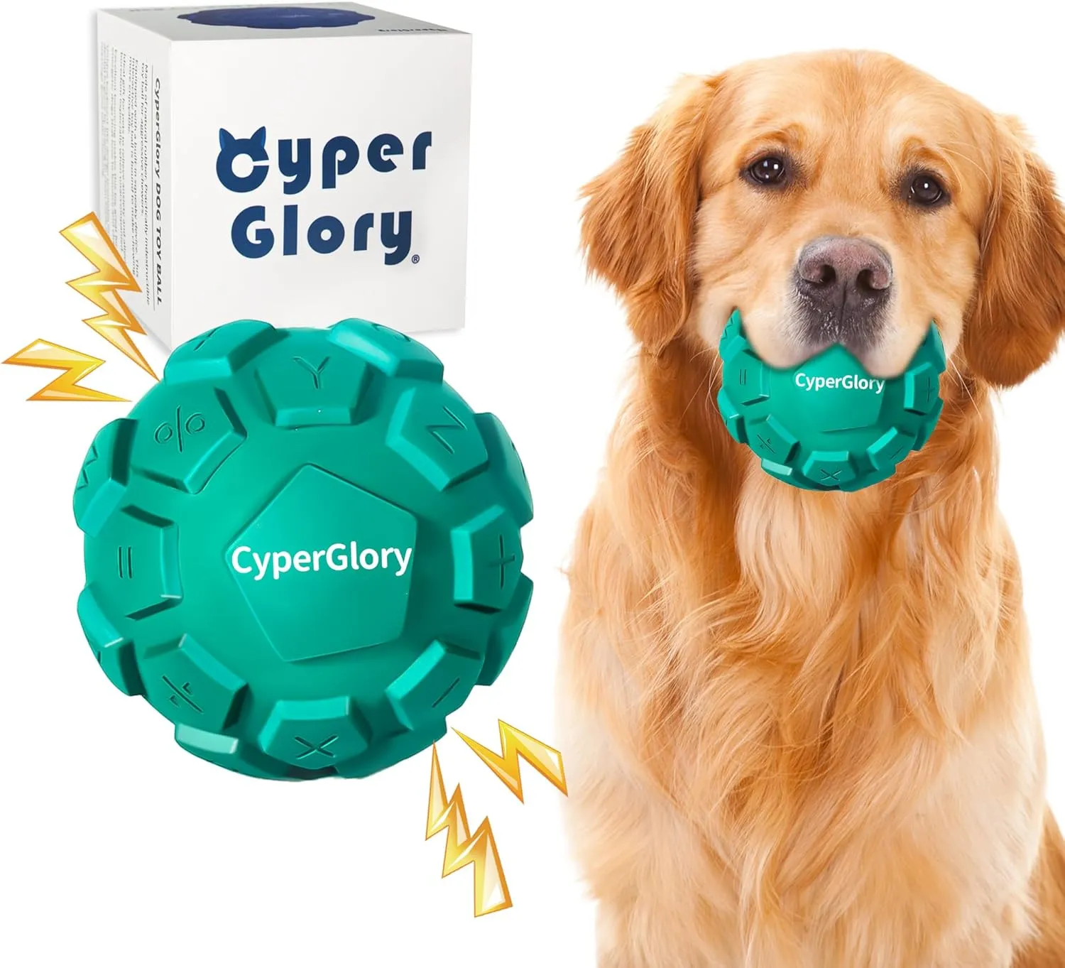 Upgraded Keyboard Dog Balls - Tough Durable Dog Toys with Improved Sound Activation for Aggressive Chewers, Relieves Anxiety, Cleans Teeth, Natural Rubber Dog Toy with Squeaker
