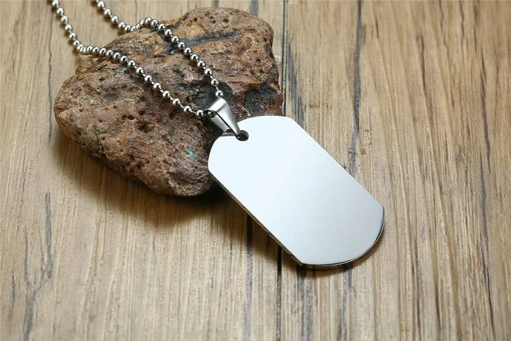 ZKXXJ Free Engraving Medical Necklace for Men Women Stainless Steel Custom Medical Alert ID Necklaces Dog Tag Pendant Sos Emergency Necklace Health Allergy Awareness Jewelry