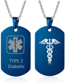 ZKXXJ Free Engraving Medical Necklace for Men Women Stainless Steel Custom Medical Alert ID Necklaces Dog Tag Pendant Sos Emergency Necklace Health Allergy Awareness Jewelry