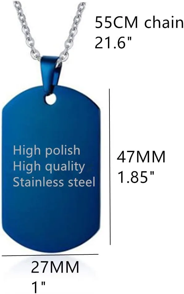 ZKXXJ Free Engraving Medical Necklace for Men Women Stainless Steel Custom Medical Alert ID Necklaces Dog Tag Pendant Sos Emergency Necklace Health Allergy Awareness Jewelry